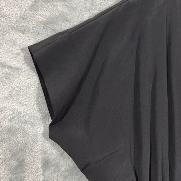 COS Boat Neck Ruched Side Black Silk Top Size 2 - Picture 9 of 14